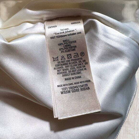 NWT Ted Baker London Risha Mirrored Tropics Pleated Floral Dress Ivory Multi 4 - Picture 9 of 11